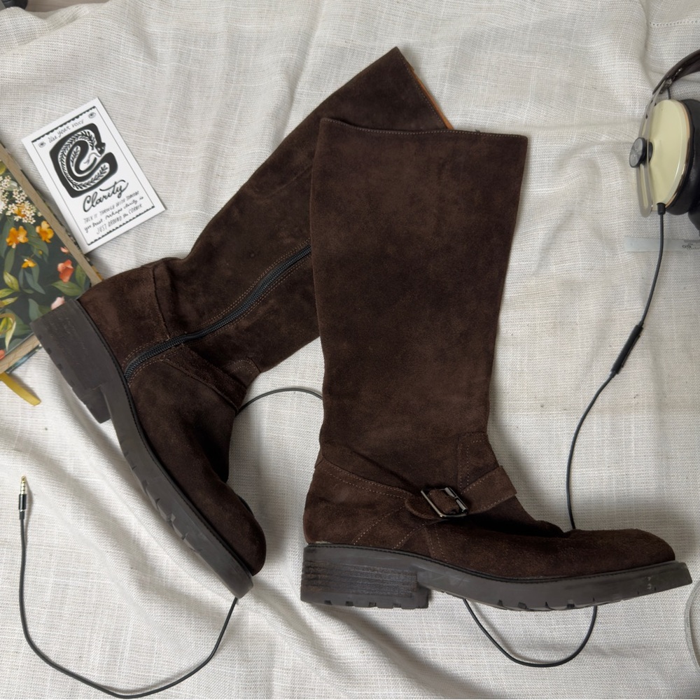 J Crew brown suede tall boots